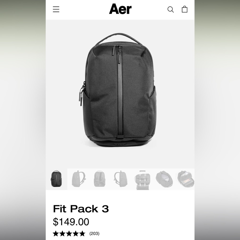 Aer Fit Pack 3 Black Backpack